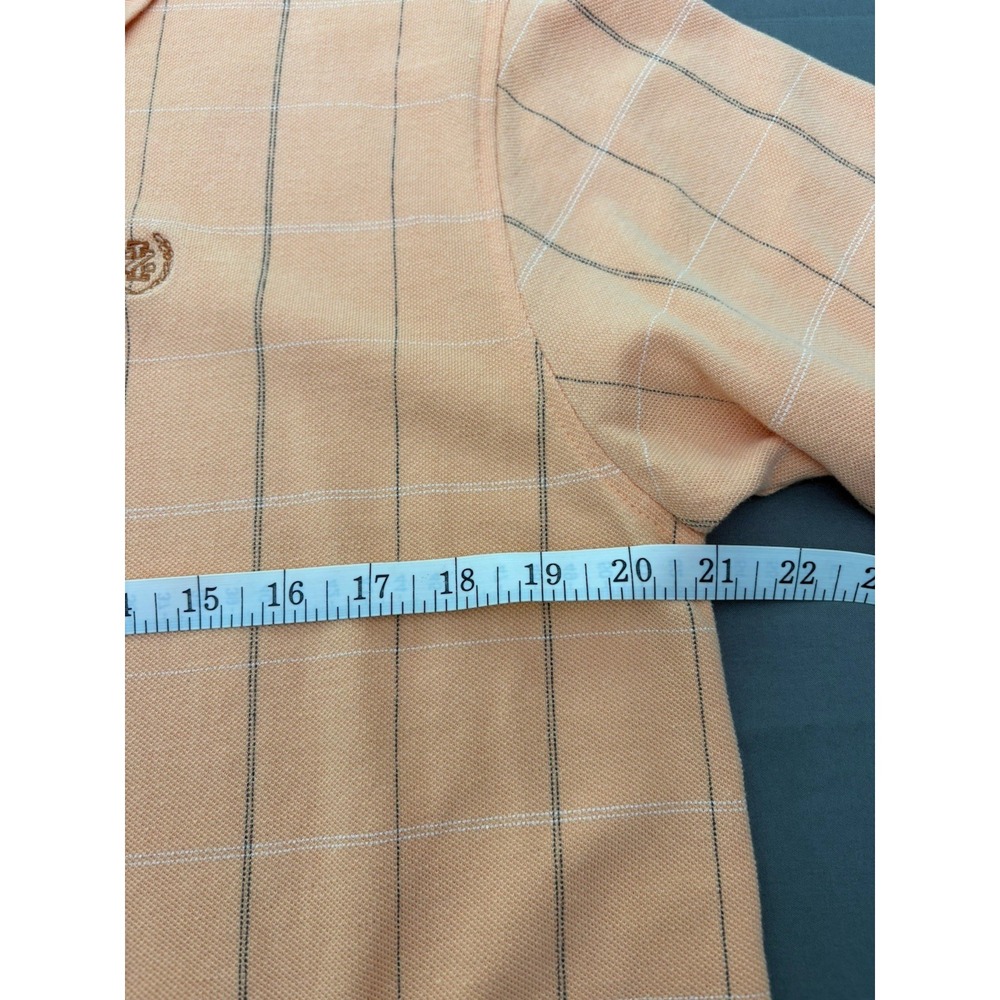 Izod Mens Golf Polo Shirt - Size L- Creamsicle Peach Orange Grid Pattern 4538111 - Picture 4 of 11